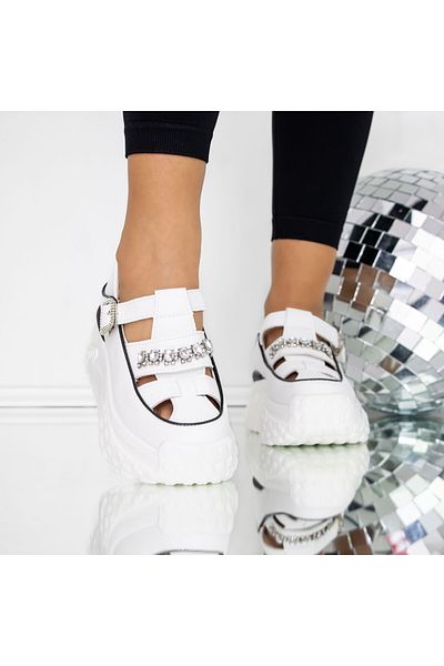 mei Women's Platform Sneakers 3WL80 White