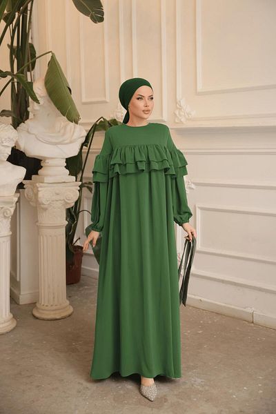 Nissra Ankanoor Φαρδύ φόρεμα με διπλό βολάν Anka255068