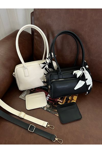 NOTHING Women's 2-Piece Hand Shoulder Bag Set with Adjustable Strap Scarf and Card Holder Gift Moriselen