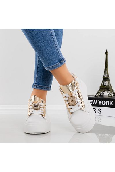 Givana Women's Platform Sneakers YH23 Gold