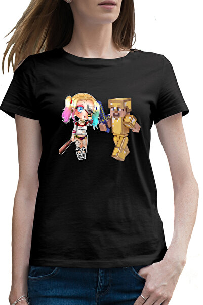 OEM Tricou femei Joker Harley Quinn Minecraft Gold Skin