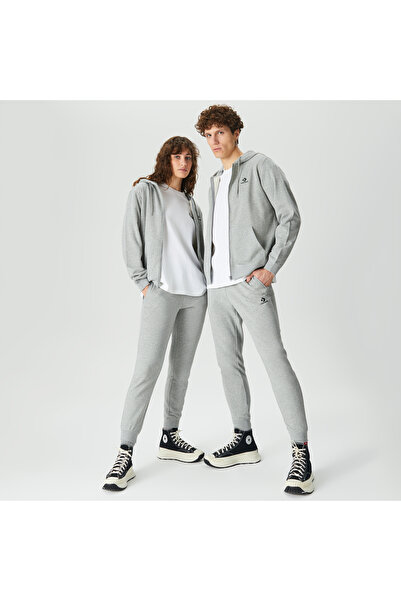 Converse Go-To Embroidered Star Chevron Standard Fit Full-Zip Unisex Gri Kapüşonlu Eşofman Üstü