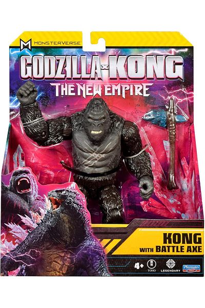 Playmates Kong with Battle Axe Action Figure, Godzilla x Kong The New Empire, 15cm, Black, Unisex, 4