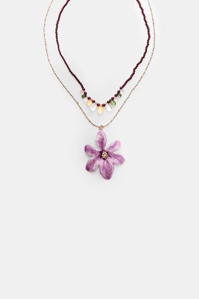 Stradivarius Set of 2 floral necklaces