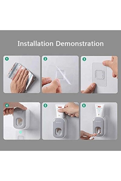 OEM Dozator automat de pastă de dinți, montat pe perete, gri