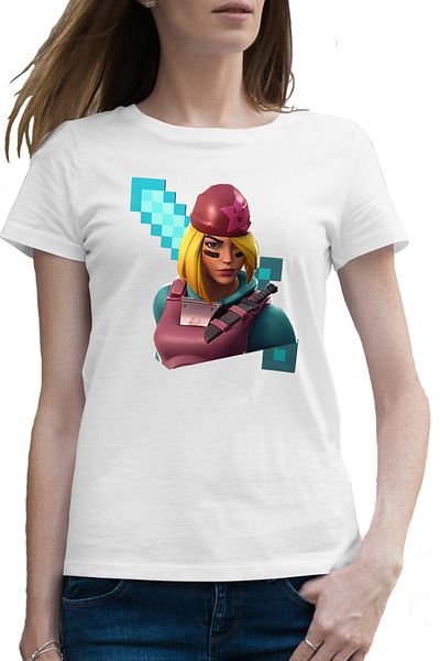 OEM Tricou femei Skully Fortnite Minecraft Diamond Sword