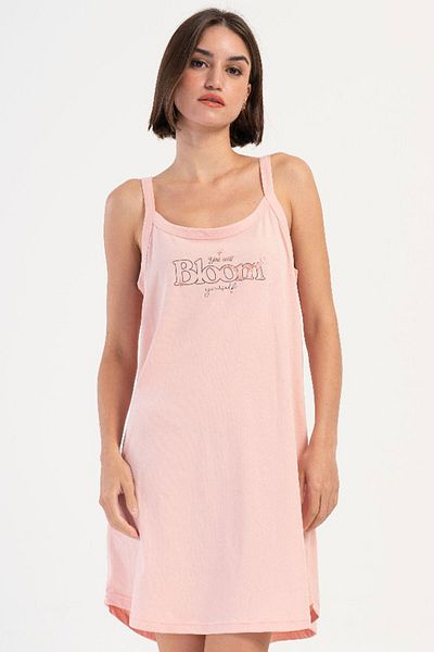 VİENETTA Cotton Women's Plus Size Rope Strap Nightgown, 407054
