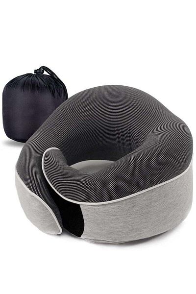 Saharaz Travel Neck Pillow,U Shaped Support Pillow with Storage Bag,Pure Memory Foam,for Chair,Car, Airplane