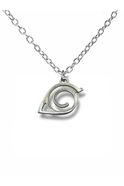 Herşey Nota Naruto Konoha Leaf Figured Unisex Necklace – Metal Anime Jewelry with 60 cm Chain