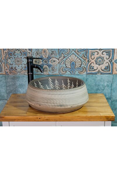 EL YAPIMI Seramik Lavabo Ebat 43x43x14