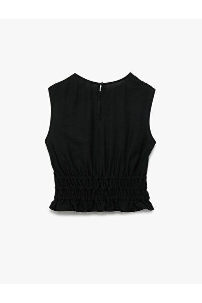 Koton Viscose Fabric Gathered Gipeli Crew Neck Sleeveless Blouse