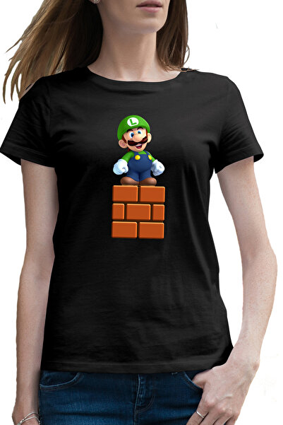 OEM Tricou femei Super Mario Bros Luigi Minecraft Block