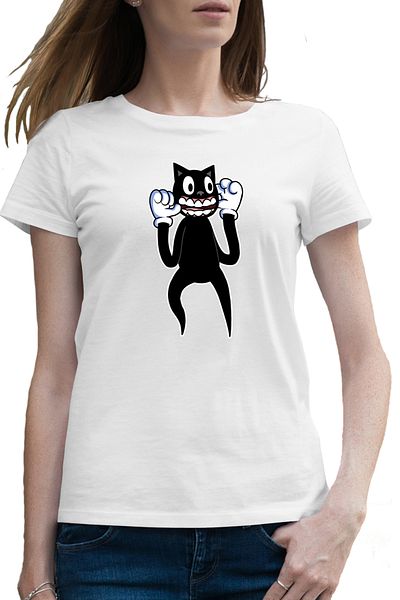 OEM Tricou femei Cartoon Cat Scary Minecraft