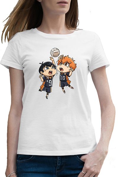 OEM Tricou femei Haikyuu Volei Duel Hinata Kageyama Chibi