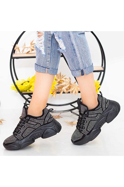 mei Women's Platform Sneakers LGYED5 Guncolor