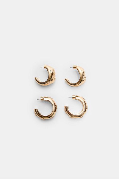 Stradivarius Set of 2 voluminous flower earrings
