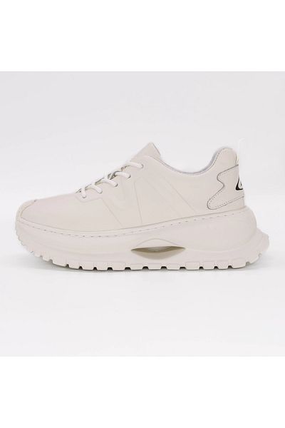 advancer Men's Sports Shoes Made of Genuine Leather 86698 White
