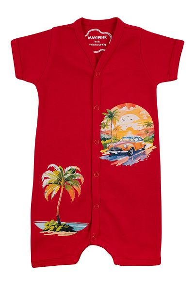 Mavipink Baby Boy Cotton Short Sleeve Shorts Jumpsuit