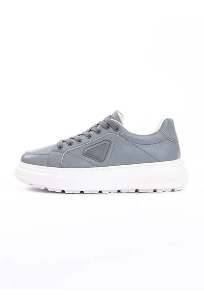 advancer Men's Sports Shoes Made of Genuine Leather 88812 Grey