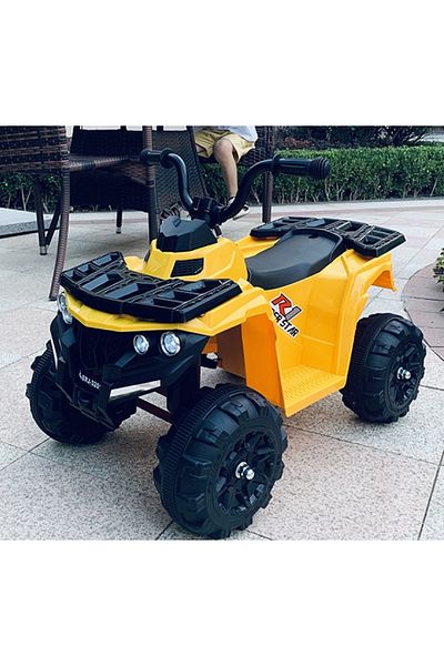 Nichiduta Atv electric pentru copii Racer 1 Yellow 6V 25W, acumulator reincarcabil, unitate audio cu