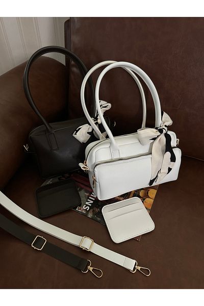 NOTHING Women's 2-Piece Hand Shoulder Bag Set with Adjustable Strap Scarf and Card Holder Gift Moriselen