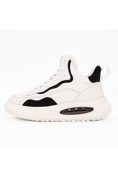 advancer Men's Sports Shoes Made of Genuine Leather 83107 White