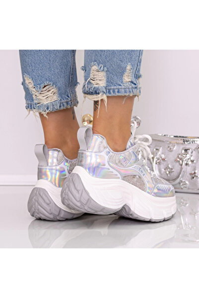 mei Pantofi Sport Dama cu Platforma 9157-15 Argintiu