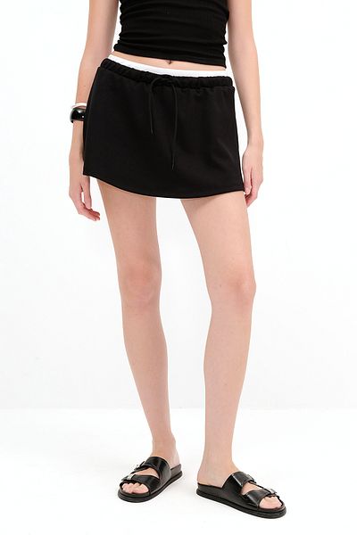 Addax Double Waistband Mini Skirt Ş10459