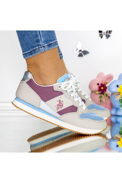 U.S. Polo Assn. Women's Sports Shoes NOBIW005 Light Blue-Pink U.S.POLO ASSN