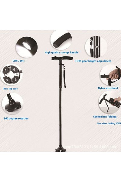 Türkiye Walking Cane for Men & Women Folding Walking Cane with LED Light Walking Stick for Seniors & Adults