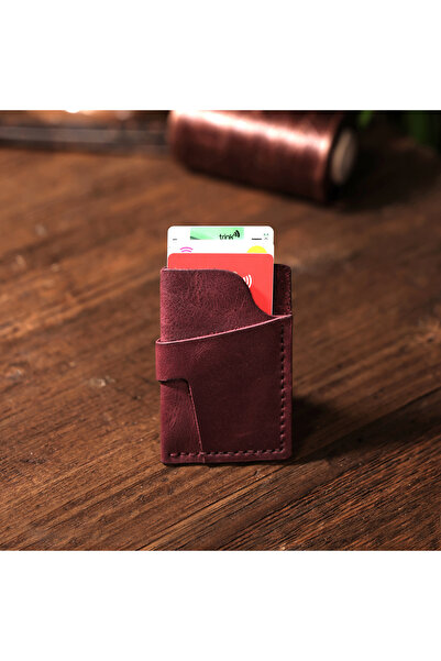 Lider Leather Χειροποίητη θήκη καρτών από γνήσιο δέρμα – Μινιμαλιστικό πορτοφόλι