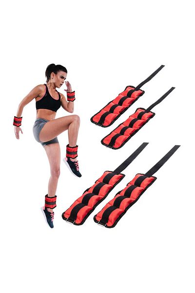FOTOFUN Leg And Hand Weights - Set 1 Kg, Red Black