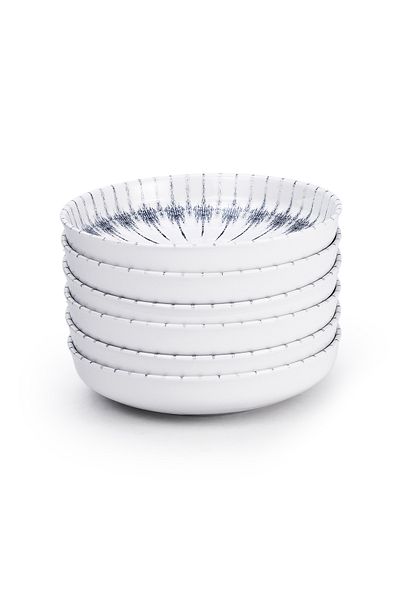 Edessa Cosmo 21cm Ceramic Soup Plate, White (Set of 6)