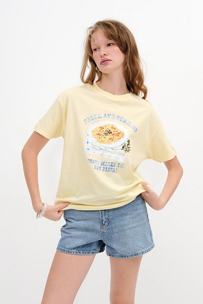 Addax Text Printed T-Shirt P10466