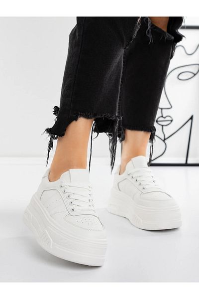 mei Women's Platform Sneakers 808 White