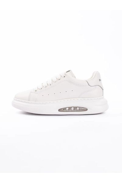 advancer Men's Sports Shoes Made of Genuine Leather 86696 White
