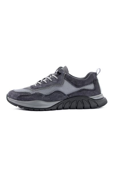 advancer Men's Sports Shoes Made of Genuine Leather 82268 Gray