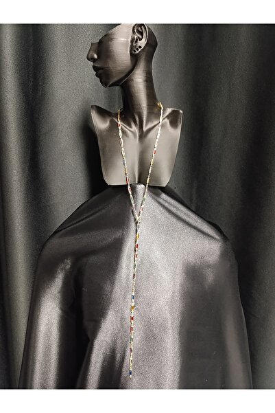 Store 14 K Oval Gold Renk Renkli Taşlı Y Kolye