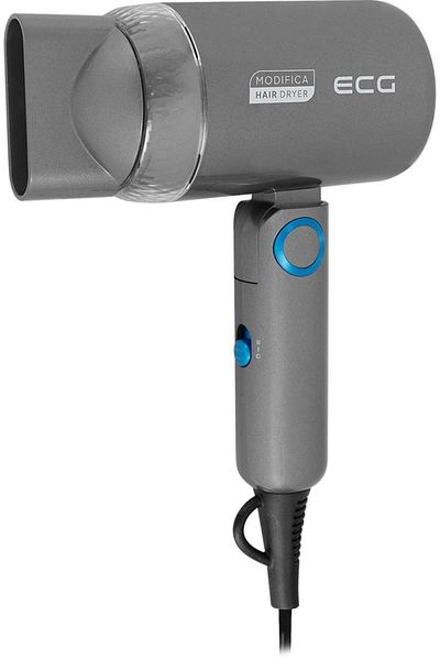 ECG Uscător de păr de călătorie Grigio Piccolo, 1200 W, 2 viteze, 2 niveluri de temperatură, mâner pliabil, gri