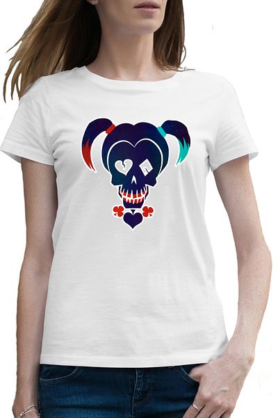 OEM Tricou femei Joker Horror Skull Bad Girl Play