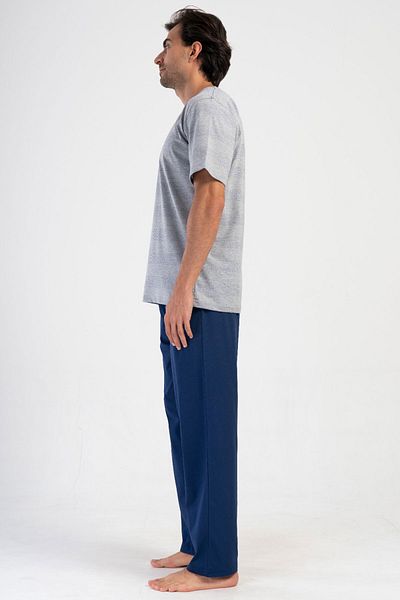 VİENETTA Men's Plus Size Short Sleeve Pajama Set, 408138