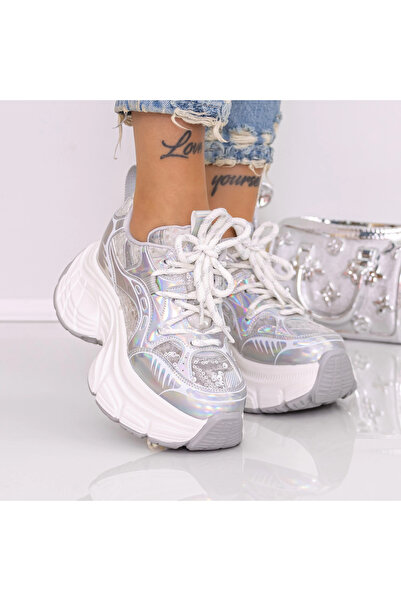 mei Pantofi Sport Dama cu Platforma 9157-15 Argintiu