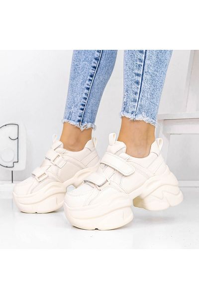 mei Women's Platform Sneakers 3WL71 White