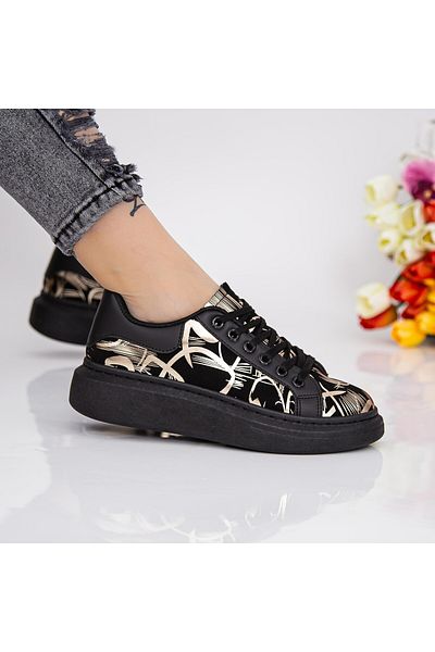 mei Pantofi Sport Dama JG37 Negru-Auriu