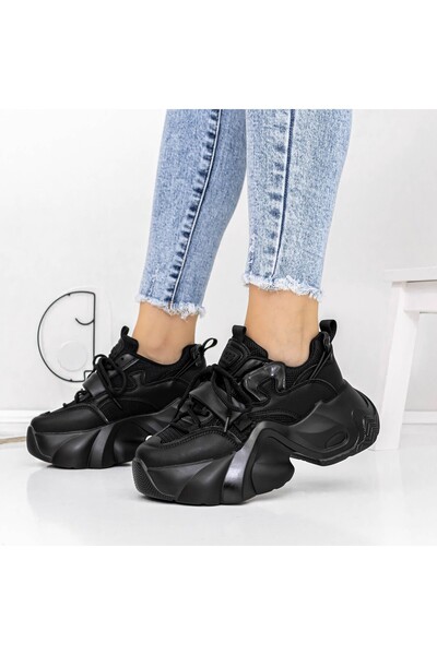 mei Pantofi Sport Dama cu Platforma 3WL75 Negru