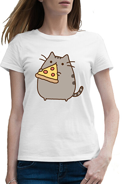 OEM Tricou femei Pusheen Cat Pizza Pisica Kitten Meow