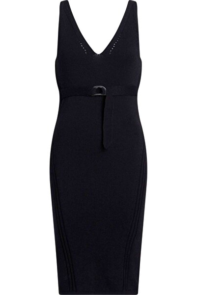 Calvin Klein BACK BUCKLE SWEATER Kadın Siyah Elbise