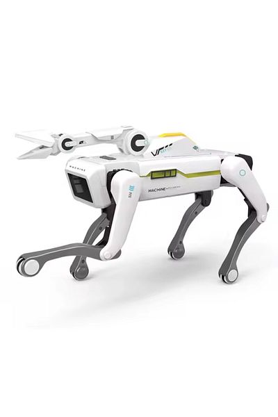 OEM Intelligent Robot Dog, Remote Control, Voice Commands, 25+ Interactive Functions, White