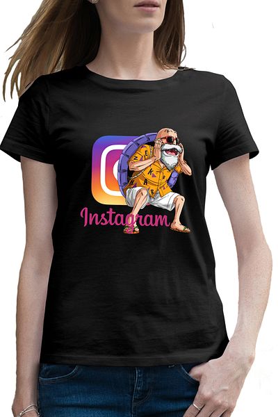 OEM Tricou femei Dragon Ball Z Instagram Sensei Bunic Antrenor Insta