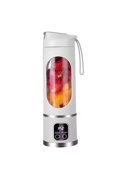 OEM Portable Blender 450ml, USB, 12 Stainless Steel Blades, 50W, 18000 rpm, LED Display, Silicone Handle